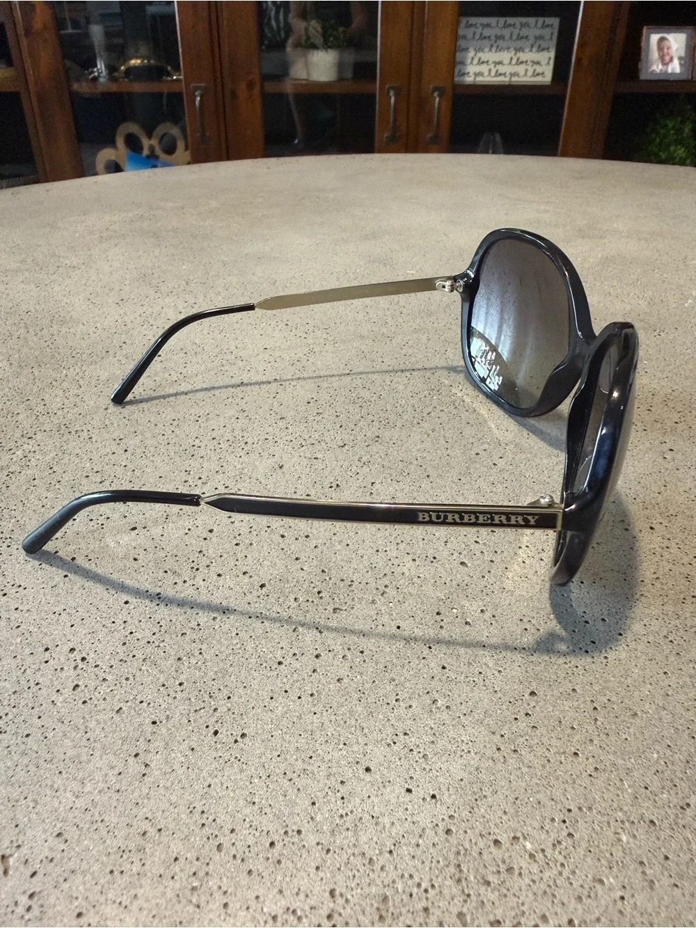 Burberry Black Gradient Oversized Butterfly Sunglasses